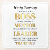 金ゴールドとはっきりしたボスの評価週 ガラスコースター (正面)