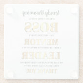 金ゴールドとはっきりしたボスの評価週 ガラスコースター (裏面)