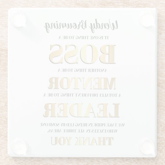 金ゴールドとはっきりしたボスの評価週 ガラスコースター (裏面)