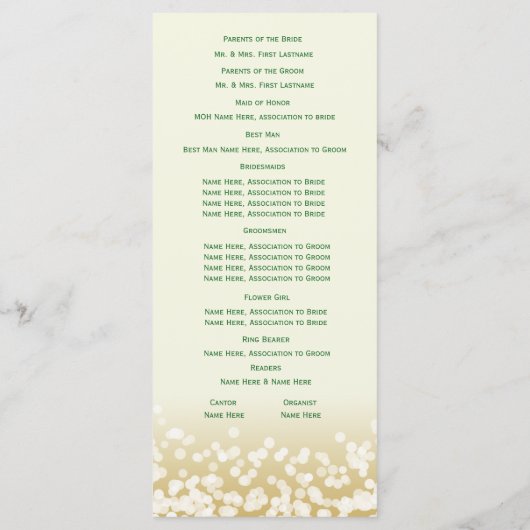 金ゴールドとアイボリーのトゥインクルライト プログラム (裏面)