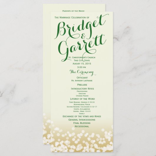 金ゴールドとアイボリーのトゥインクルライト プログラム (正面/裏面)