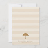 金ゴールドとアイボリーの傘とハートブライダルシャワー 招待状 (裏面)