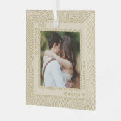 金ゴールドとアイボリーの写真 ガラスオーナメント (正面左)