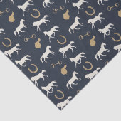 金ゴールドとアイボリーの英国馬のパターン 薄葉紙 (詳細)