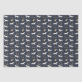 金ゴールドとアイボリーの英国馬のパターン 薄葉紙 (正面)