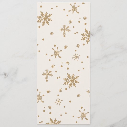 金ゴールドとアイボリースノーフレーククリスマスディナー メニュー (裏面)