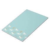 金ゴールドとアイボリー英語の馬のパターン ノートパッド (アングル)