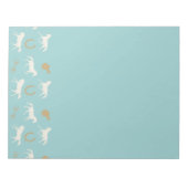 金ゴールドとアイボリー英語の馬のパターン ノートパッド (正面)