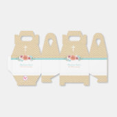 金ゴールドとアクアのフローラスワッグ フェイバーボックス (折り畳みなし)