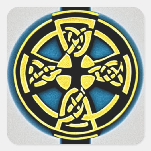 金ゴールドとアクアサークルクロスシール スクエアシール (正面)