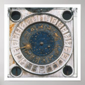 金ゴールドとエナメル時計の顔、デザインはMaによって開始 ポスター (正面)