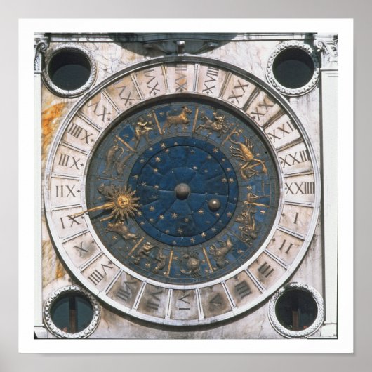 金ゴールドとエナメル時計の顔、デザインはMaによって開始 ポスター (正面)