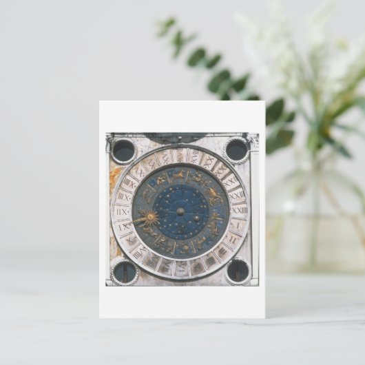 金ゴールドとエナメル時計の顔、デザインはMaによって開始 ポストカード (スタンド正面)