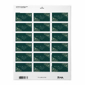 金ゴールドとエメラルドグリーン差出人住所ラベル ラベル (フルシート)