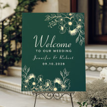 金ゴールドとエメラルドグリーン結婚の歓迎