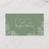 金ゴールドとエメラルド葉ズミニマリスト名刺 名刺 (正面)