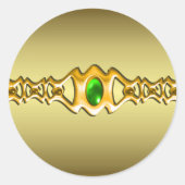 金ゴールドとエメラルド・ジュエル結婚ズ ラウンドシール (正面)