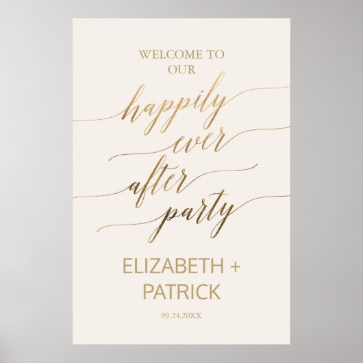 金ゴールドとエレガントアイボリーがパーティーの後ずっと幸せに ポスター (正面)