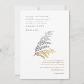 金ゴールドとエレガントシルバーの冬の両親結婚の 招待状 (正面)