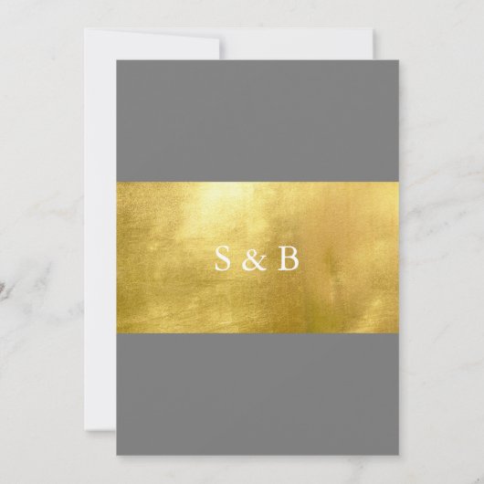 金ゴールドとエレガントシルバーの冬の両親結婚の 招待状 (裏面)