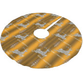 金ゴールドとエレガントダイヤモンドトナカイ金ゴールドクリスマス ブラッシュドポリエステルツリースカート (アングル)