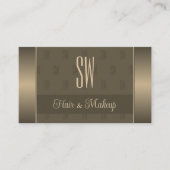 金ゴールドとエレガントブラウンとイニシャルプロフェッショナル 名刺 (正面)