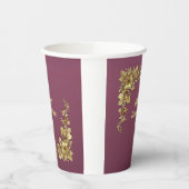 金ゴールドとエレガントブルゴーニュの感謝祭 紙コップ (左)