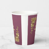 金ゴールドとエレガントブルゴーニュの感謝祭 紙コップ (右)