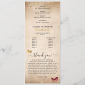 金ゴールドとエレガントブルゴーニュ・クインズ・バタフライ・プログラム プログラム (裏面)