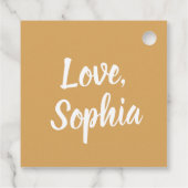 金ゴールドとエレガントホワイトさくらんぼブロッサムメッセージカード フェイバータグ (裏面)