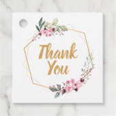 金ゴールドとエレガントホワイトさくらんぼブロッサムメッセージカード フェイバータグ (正面)