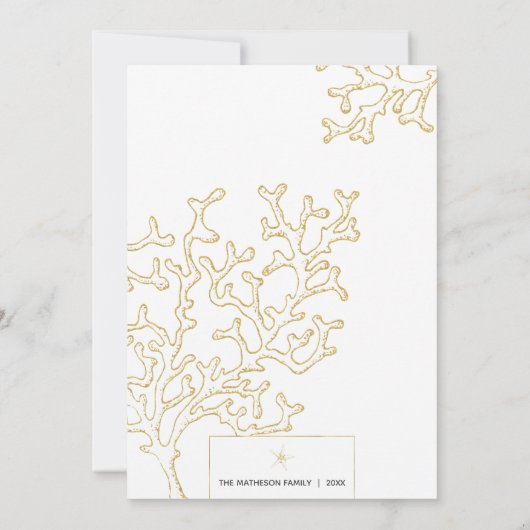 金ゴールドとエレガントホワイトメレカリキマカクリスマス シーズンカード (裏面)