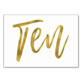 金ゴールドとエレガント白の表10番。 テーブルナンバー (裏面)