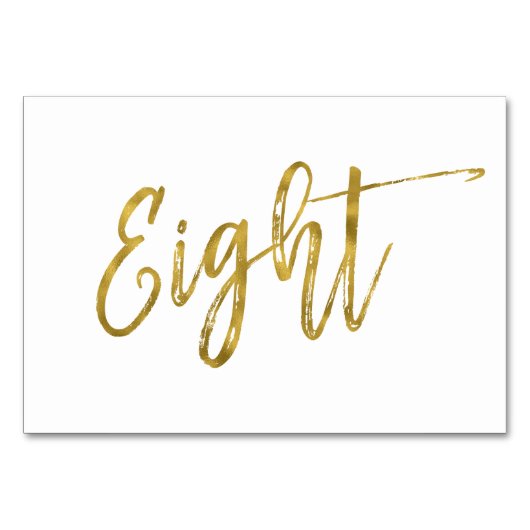 金ゴールドとエレガント白の表8. テーブルナンバー (正面)