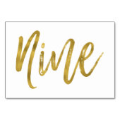 金ゴールドとエレガント白の表9. テーブルナンバー (裏面)