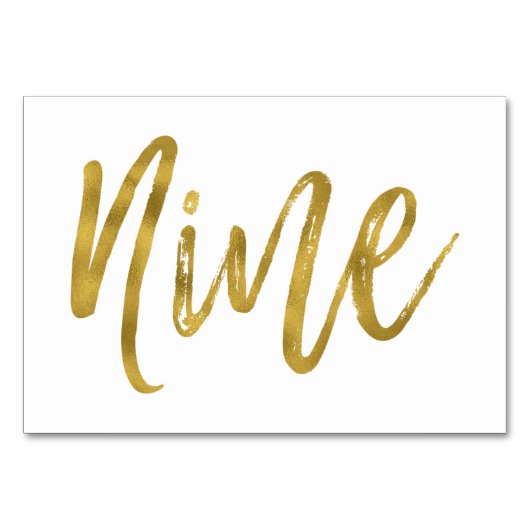 金ゴールドとエレガント白の表9. テーブルナンバー (正面)