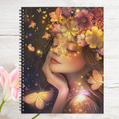 金ゴールドとエレガント蝶とピンクのフローラ プランナー手帳