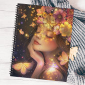 金ゴールドとエレガント蝶とピンクのフローラ プランナー手帳