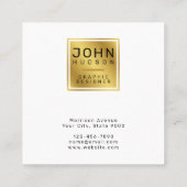 金ゴールドとエレガント金ゴールド・リンク付きブラック・ビジネス・カード スクエア名刺 (裏面)