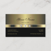 金ゴールドとエレガント黒と発光するライン石 名刺 (裏面)