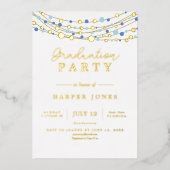 金ゴールドとエレガント2025年青卒業クラス 箔招待状 (正面)