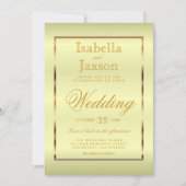 金ゴールドとエ淡い色のイロサテン招待状 招待状 (正面)