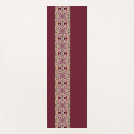 金ゴールドとオリーブグリーンのブルゴーニュ ヨガマット (正面)