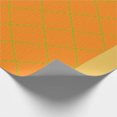 金ゴールドとオレンジのラッピング紙 ラッピングペーパー (角)