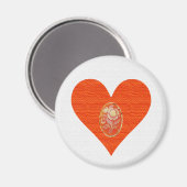 金ゴールドとオレンジヴィンテージカメオ マグネット (正面/裏面)