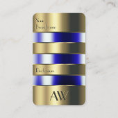 金ゴールドとガラスが青い液体をイニシャルで見る 名刺 (正面)