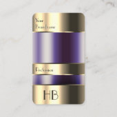 金ゴールドとガラス缶パープル液体モノグラム品質 名刺 (正面)