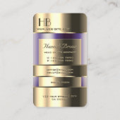 金ゴールドとガラス缶パープル液体モノグラム品質 名刺 (裏面)