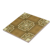 金ゴールドとクリームの幾何学的パターン タイル (側面)