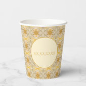 金ゴールドとクリームパターン（の模様が）ある 紙コップ (裏面)